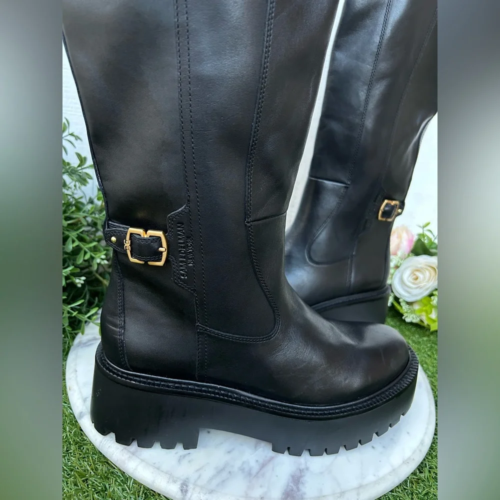 Sam Edelman ELAYNA TALL BOOT size 6 NEW  $275 COLOR: Black Leather